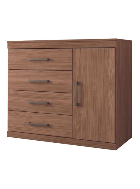 Cómoda Plus 1 Puerta 4 Cajones Jatoba-0