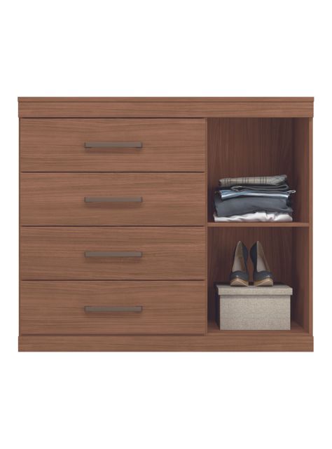 Cómoda Plus 1 Puerta 4 Cajones Jatoba-2