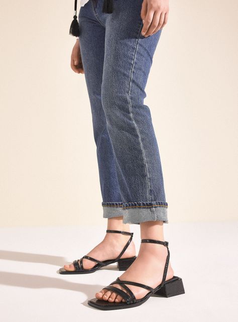 Sandalia Multistrap Look Metalizado Mujer-0