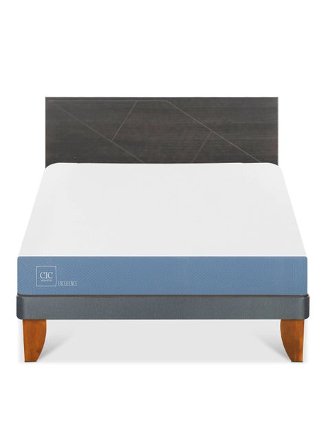 Cama Europea Excellence 2 Plazas + Respaldo Villarrica Gris-2