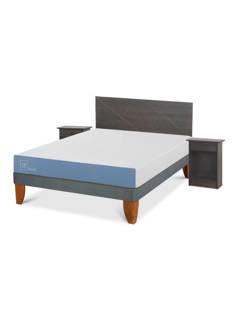 Cama Europea Excellence 2 Plazas + Set Villarrica Gris-0