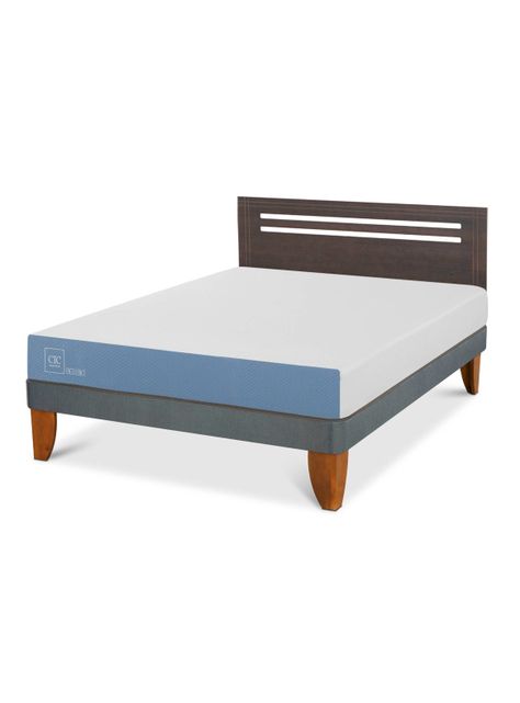 Cama Europea Excellence 2 Plazas Respaldo Munich Gris-0