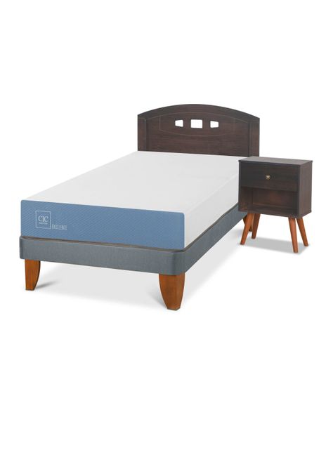Cama Europea Excellence 1.5 Plazas Set Gales Gris-0