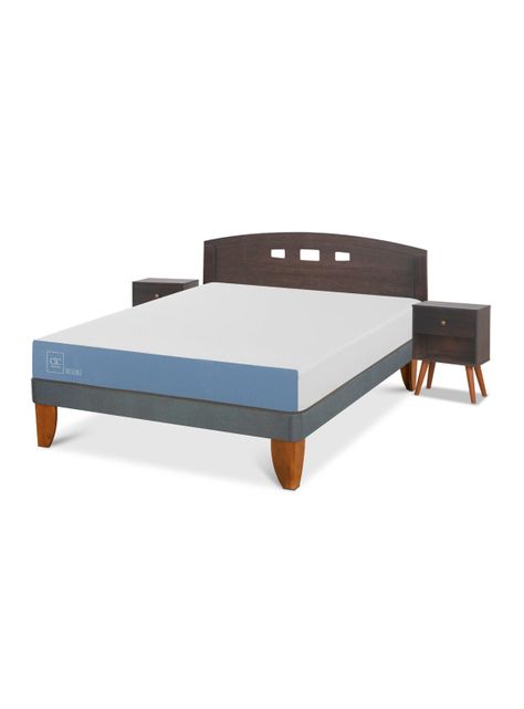 Cama Europea Excellence 2 Plazas + Set Gales Gris-0
