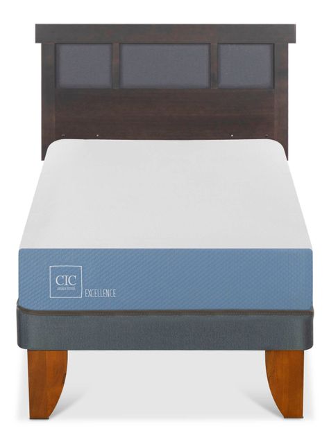 Cama Europea Excellence 1 Plaza Respaldo Dublin Gris-2