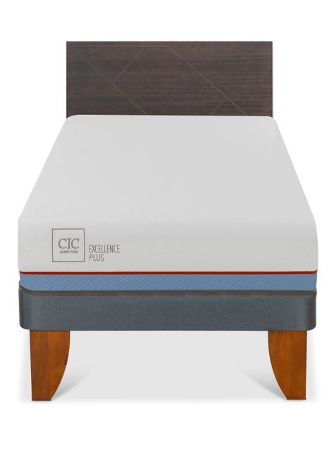 Cama Europea Excellence Plus 1.5 Plazas Respaldo Villarrica Gris-2