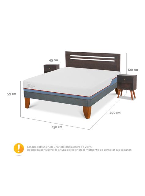 Cama Europea Excellence Plus 2 Plazas Munich Gris-1