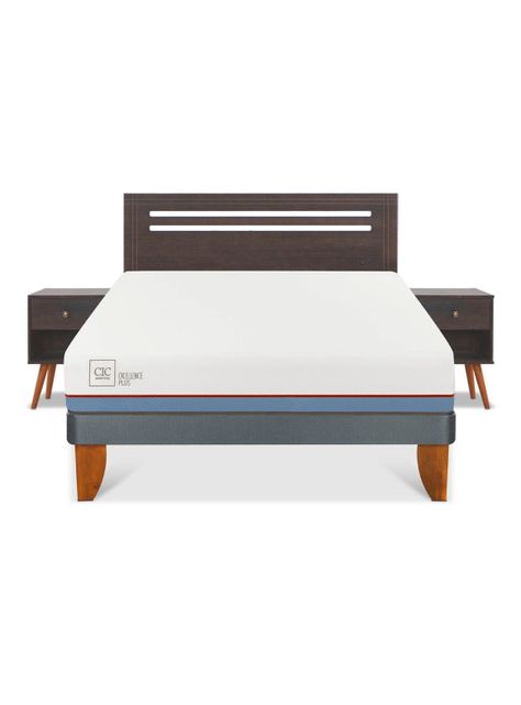 Cama Europea Excellence Plus 2 Plazas Munich Gris-2