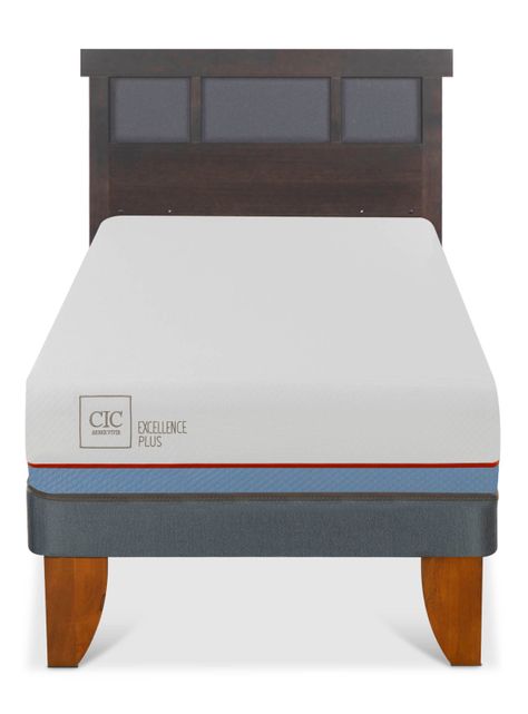 Cama Europea Excellence Plus 1.5 Plazas Respaldo Dublin Gris-2