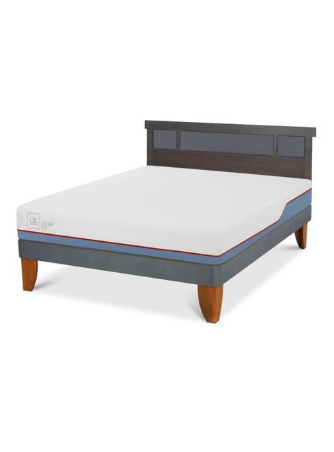 Cama Europea Excellence Plus 2 Plazas + Respaldo Dublin Gris-0