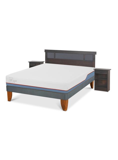 Cama Europea Excellence Plus 2 Plazas Set Dublin Gris-0