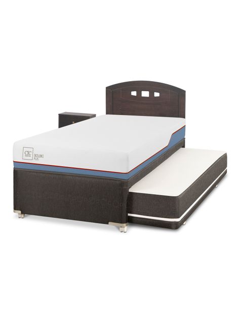 Diván Excellence Plus Black 1.5 Plazas Set Gales Gris-0