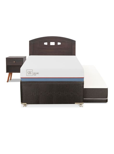 Diván Excellence Plus Black 1.5 Plazas Set Gales Gris-2