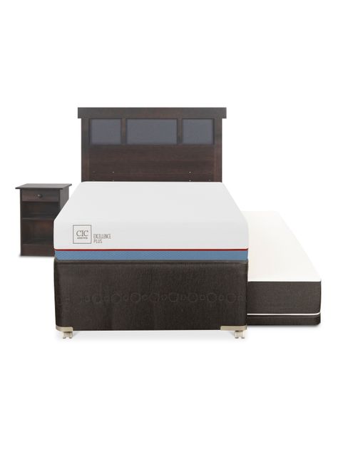 Diván Excellence Plus Black 1.5 Plazas Set Dublin Gris-2