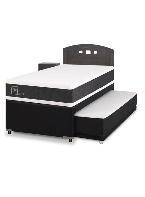 Diván Ortopedic Black 1.5 Plazas Set Gales Gris-0
