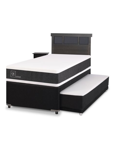 Diván Ortopedic Black 1.5 Plazas Set Dublin Gris-0
