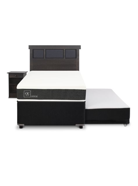 Diván Ortopedic Black 1.5 Plazas Set Dublin Gris-2