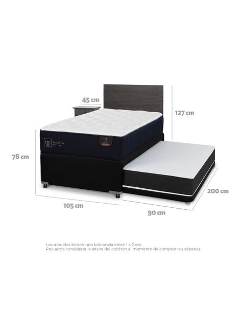 Diván Premium 1.5 Plazas + Set Villarrica Gris-1