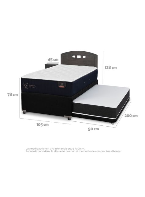Diván Premium 1.5 Plazas + Set Gales Gris-1