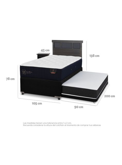 Diván Premium 1.5 Plazas + Set Dublin Gris-1