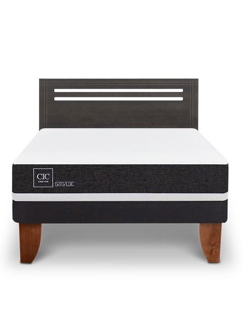 Cama Europea Ortopedic 2 Plazas Respaldo Munich Gris-2