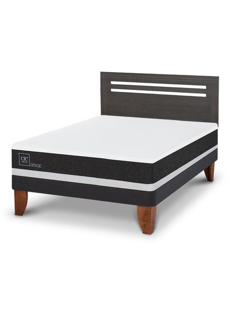 Cama Europea Ortopedic 2 Plazas Respaldo Munich Gris-0