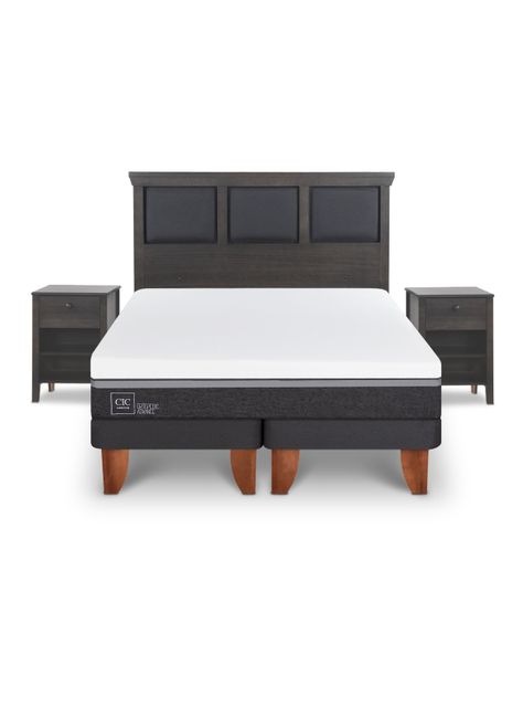 Cama Europea Ortopedic Advance King Set Torino Gris-2