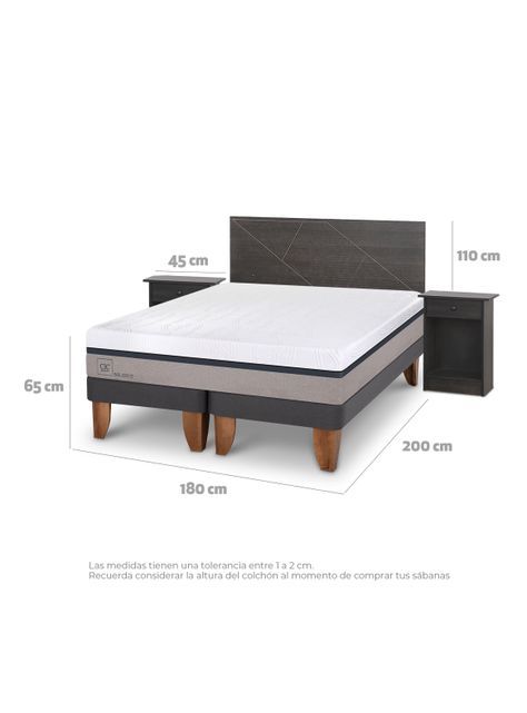 Cama Europea Balance King Set Villarrica Gris-1