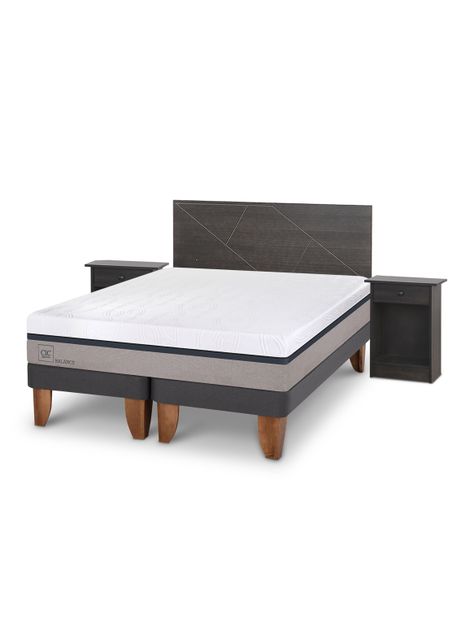 Cama Europea Balance King Set Villarrica Gris-0