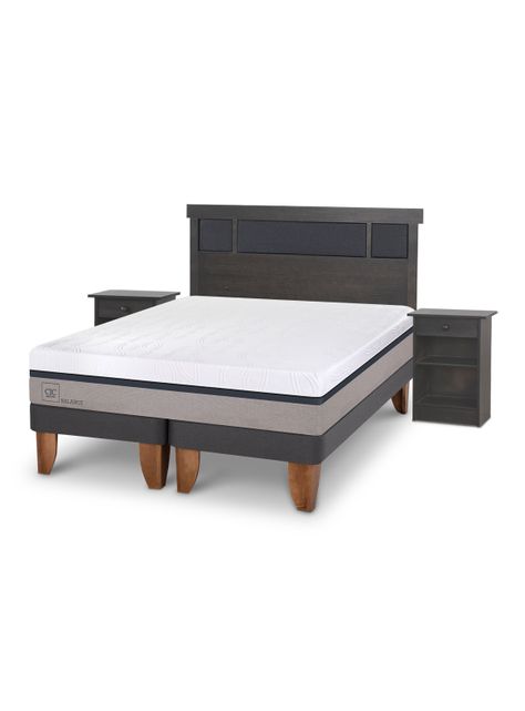 Cama Europea Balance King Set Dublin Gris-0
