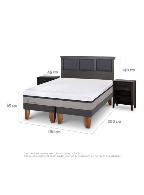 Cama Europea New Balance King + Set Torino Gris-1
