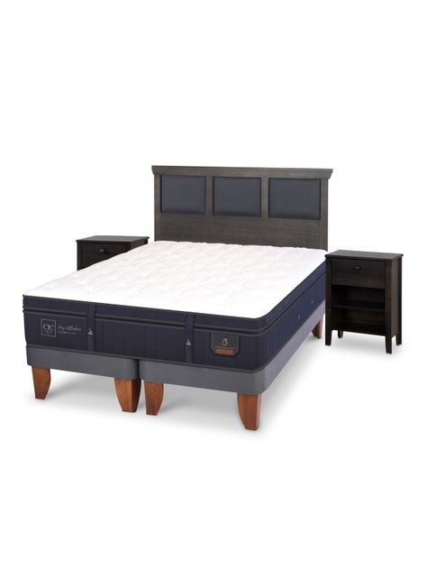 Cama Europea Super Premium King Set Torino Gris-0