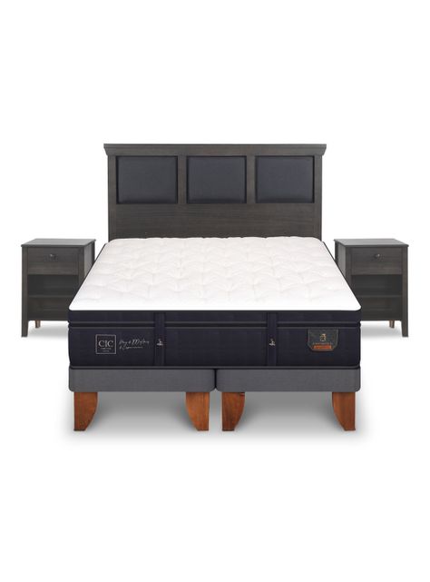 Cama Europea Super Premium King Set Torino Gris-2