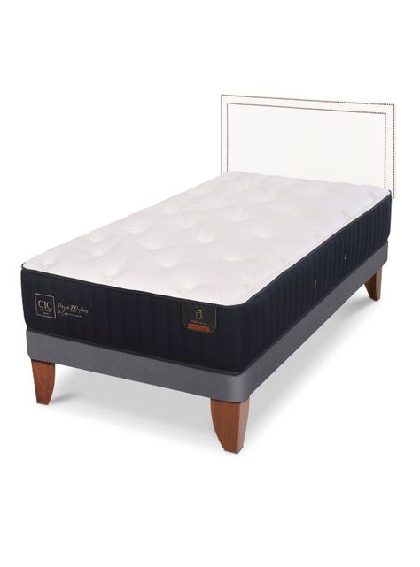 Cama Europea Premium 1.5 Plazas + Respaldo Danubio-0