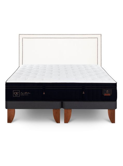 Cama Europea Super Premium 2 Plazas Base Dividida Respaldo Danubio-2