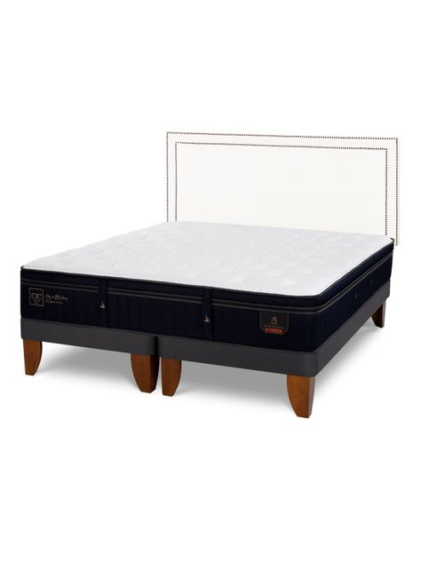 Cama Europea Super Premium 2 Plazas Base Dividida Respaldo Danubio-0
