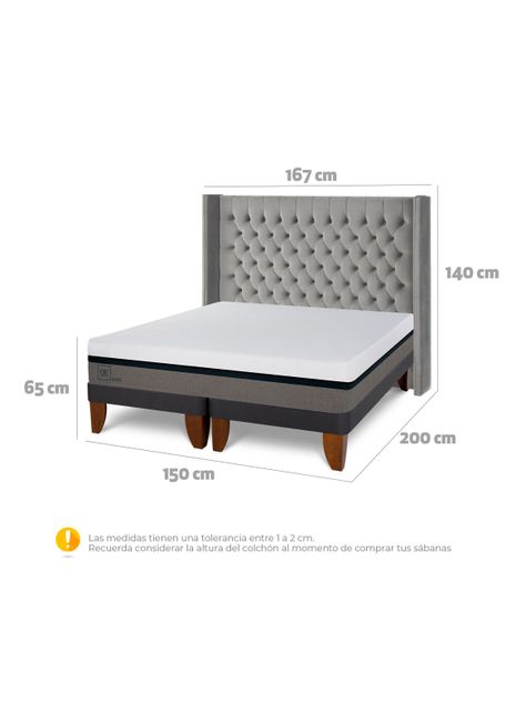 Cama Europea Balance 2 Plazas Base Dividida Respaldo Sesia-1