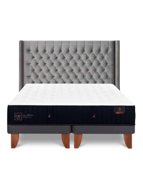 Cama Europea Premium 2 Plazas Base Dividida Respaldo Sesia-2