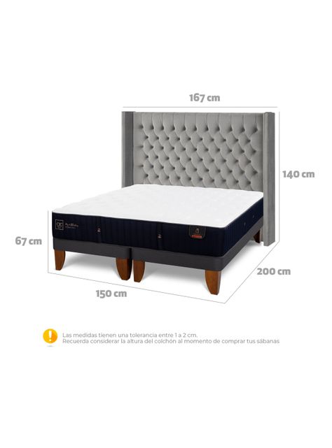 Cama Europea Premium 2 Plazas Base Dividida Respaldo Sesia-1
