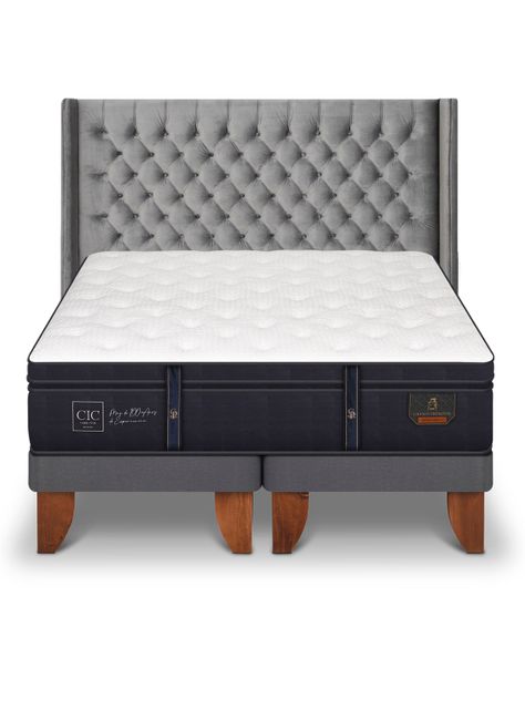 Cama Europea Grand Premium 2 Plazas Base Dividida Respaldo Sesia-2