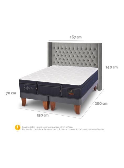 Cama Europea Grand Premium 2 Plazas Base Dividida Respaldo Sesia-1