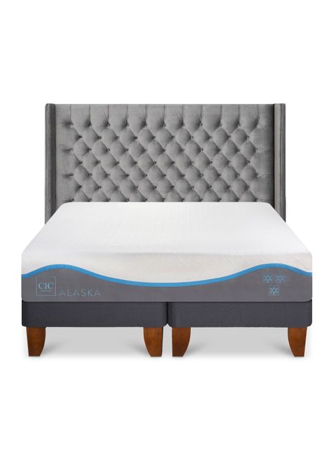 Cama Europea Alaska 2 Plazas Base Dividida Respaldo Sesia-2