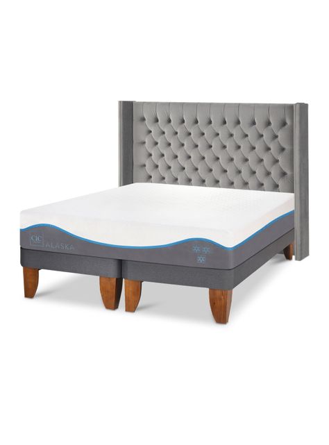 Cama Europea Alaska 2 Plazas Base Dividida Respaldo Sesia-0