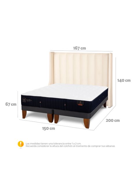 Cama Europea Premium 2 Plazas Base Dividida Respaldo Panaro-1