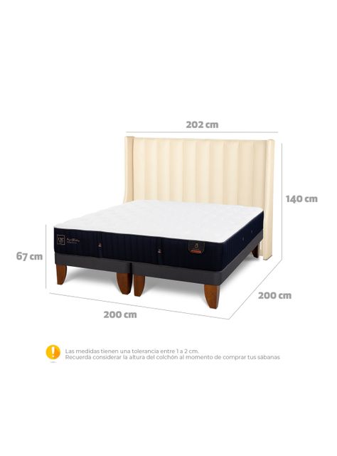 Cama Europea Premium Súper King Respaldo Panaro-1