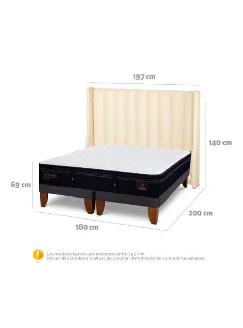 Cama Europea Super Premium King Respaldo Panaro-1