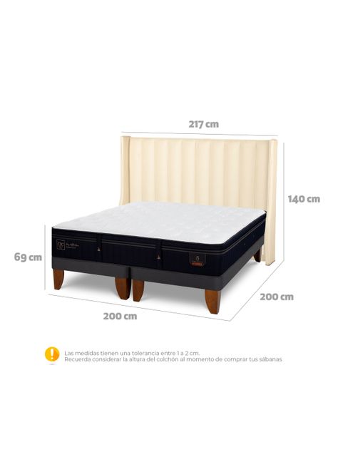 Cama Europea Súper Premium Súper King Respaldo Panaro-1