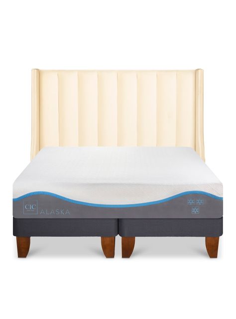 Cama Europea Alaska 2 Plazas Base Dividida Respaldo Panaro-2