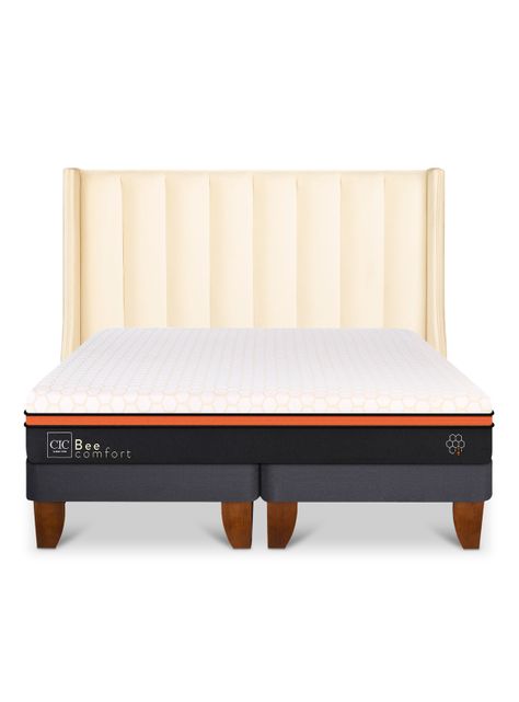 Cama Europea Bee Comfort 2 Plazas Base Dividida Respaldo Panaro-2
