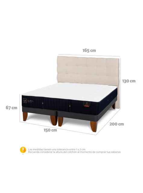 Cama Europea Premium 2 Plazas Base Dividida Respaldo Ebro-1